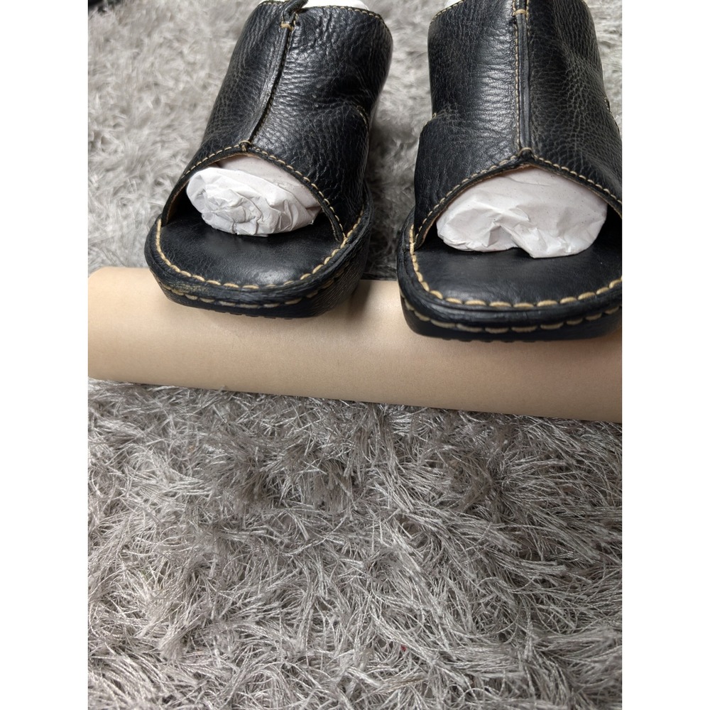 Canyon River Blues Mens Black Leather Slide Sandals Size 10 Slip On Casual Shoes
